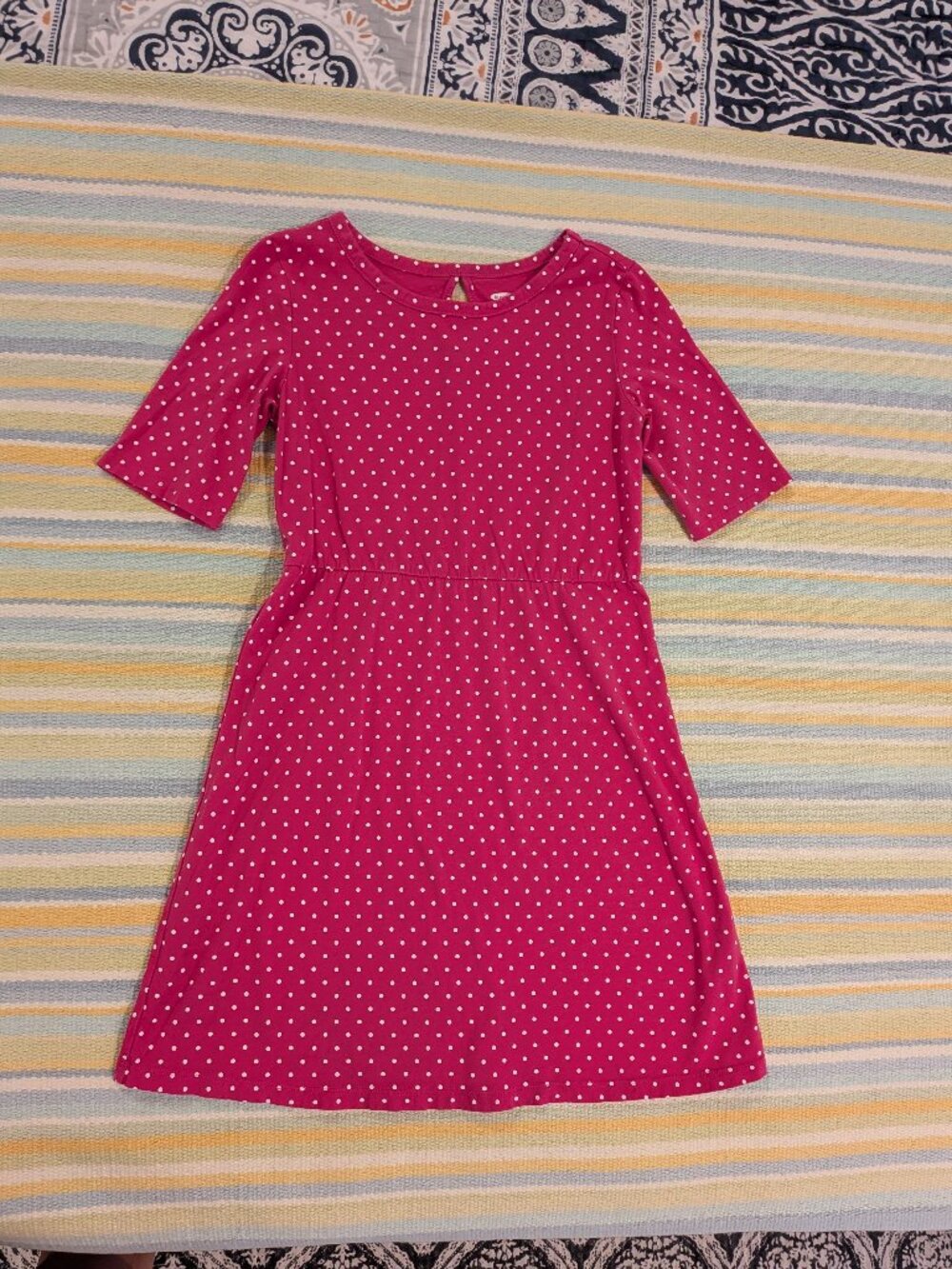 Old Navy Pink & White Polka dot dress size 8